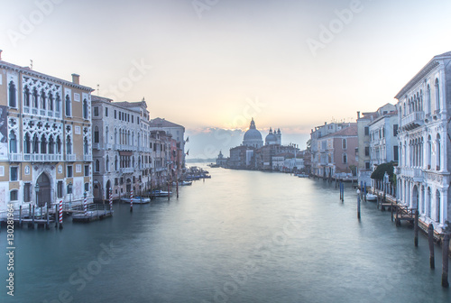 Sunrise over the grand canal in Venice, Italy. © Kertu
