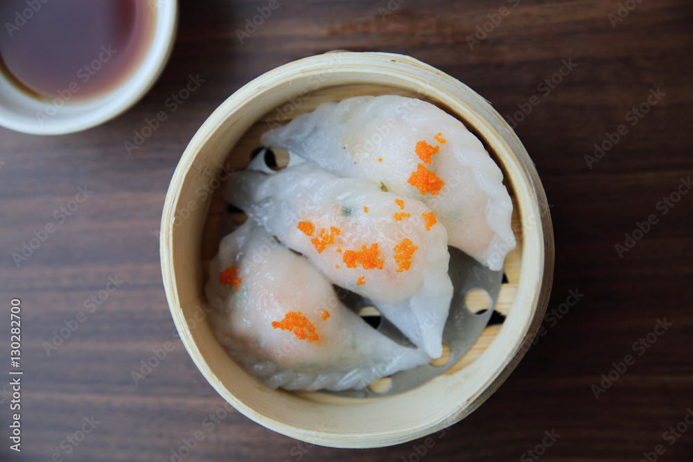 Chinese food dim sum in bamboo basket Chinese food dim sum in bamboo basket