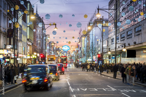 Fotografia London Oxford Street, Christmas Day
