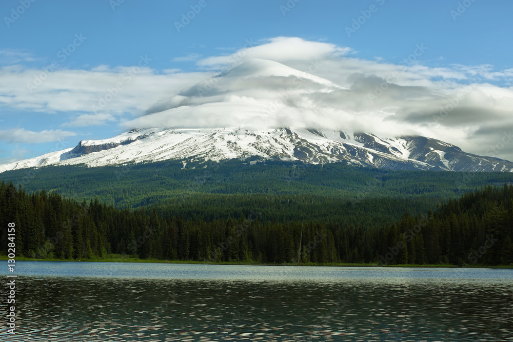 The Mount Hood reflection in Trillium Lake
