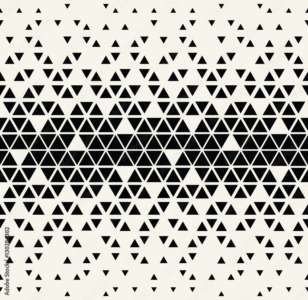 Abstract geometric black and white graphic design triangle halftone pattern