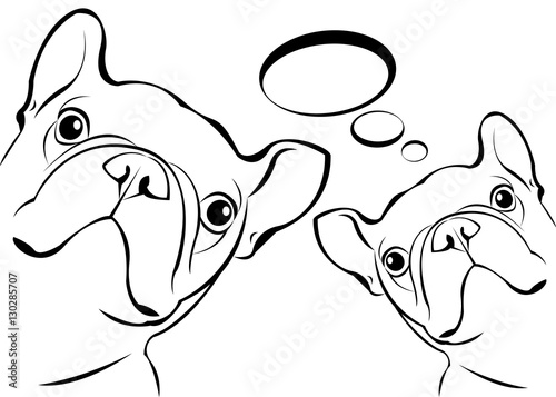 dog, vector, breed, cute, pet, animal, bulldog
