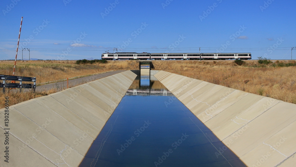 train passing through a channel