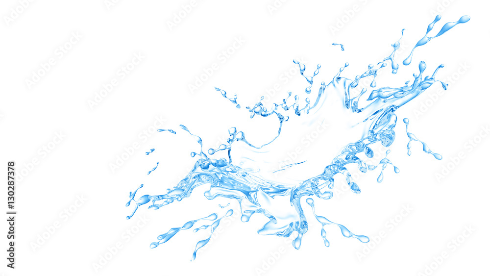 Fototapeta premium Transparent, isolation splash water splash on a white background