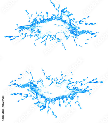 Transparent, isolation splash water splash on a white background