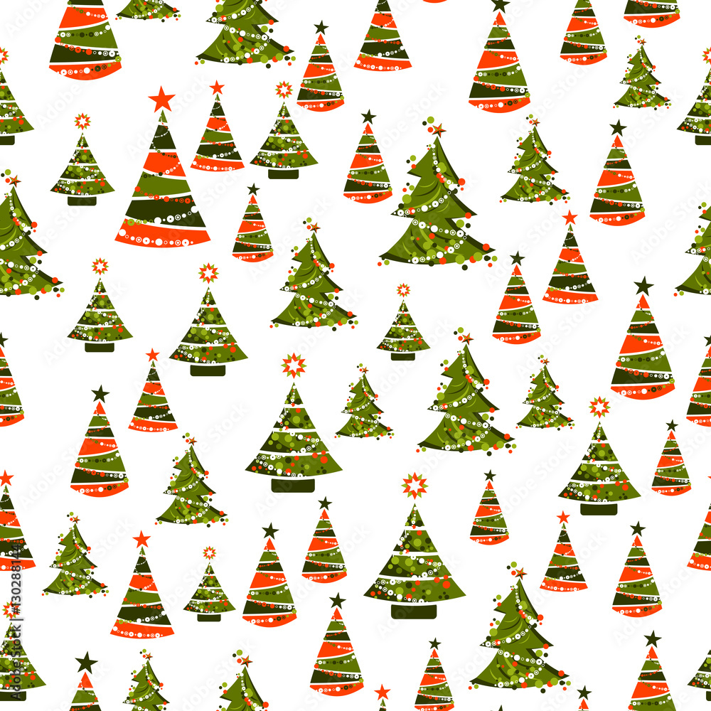 Seamless pattern with elegant christmas trees on white background. Vector illustration Seamless pattern with elegant christmas trees on white background. Vector illustration