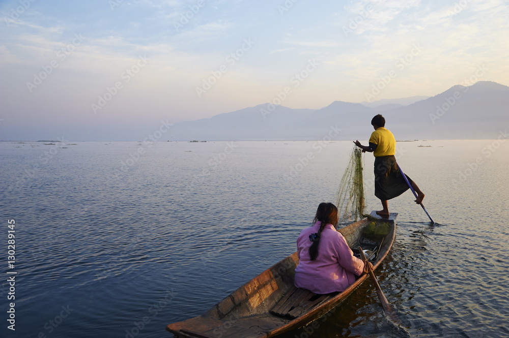 Fisherman on Inle Lake, Shan State Fisherman on Inle Lake, Shan State