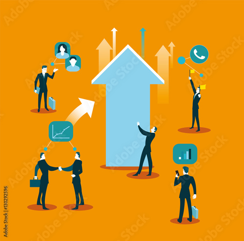 Social Networking - Illustration. Arrow progress and communicati
