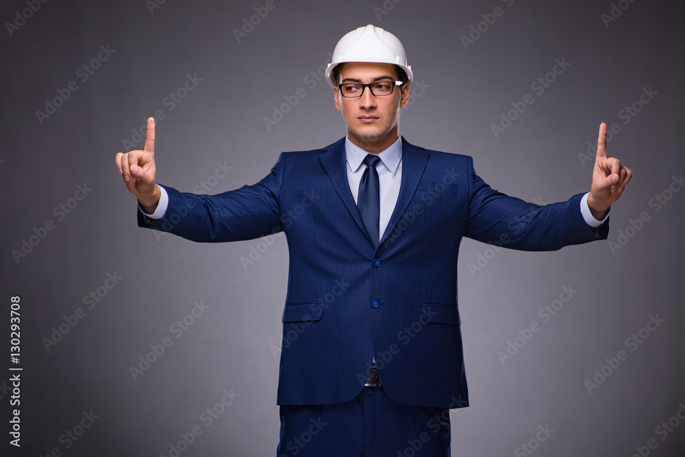 Young architect in industrial concept Young architect in industrial concept