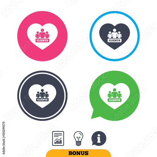 Love Clients sign icon. Group of people symbol.
