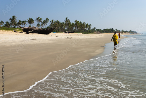 View along beach, Benaulim, Goa photo