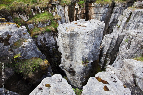 Limestone formations at Buttertubs on the Pass from Wensleydale to Swaldale, Yorkshire Dales, Yorkshire photo