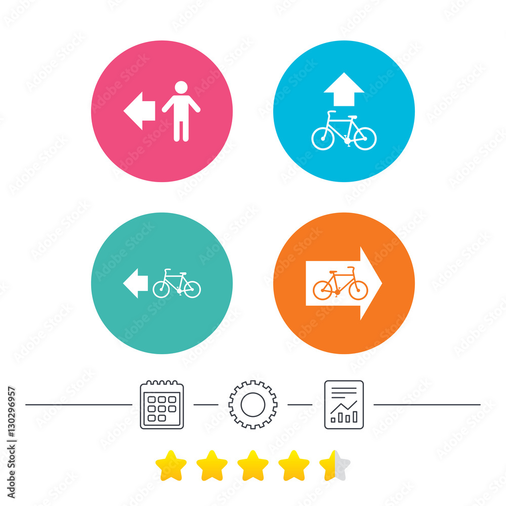 Pedestrian road icon. Bicycle path trail sign. Pedestrian road icon. Bicycle path trail sign.