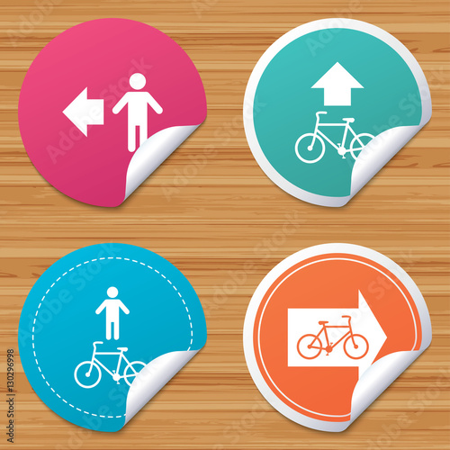 Pedestrian road icon. Bicycle path trail sign.