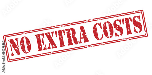 no extra costs red stamp on white background