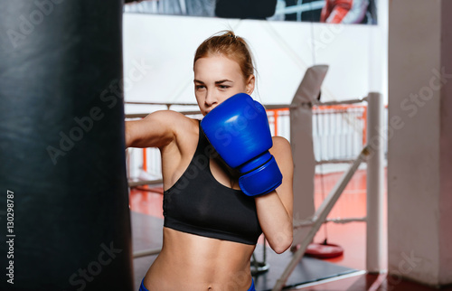 Concentrated female boxer training © Viacheslav Yakobchuk