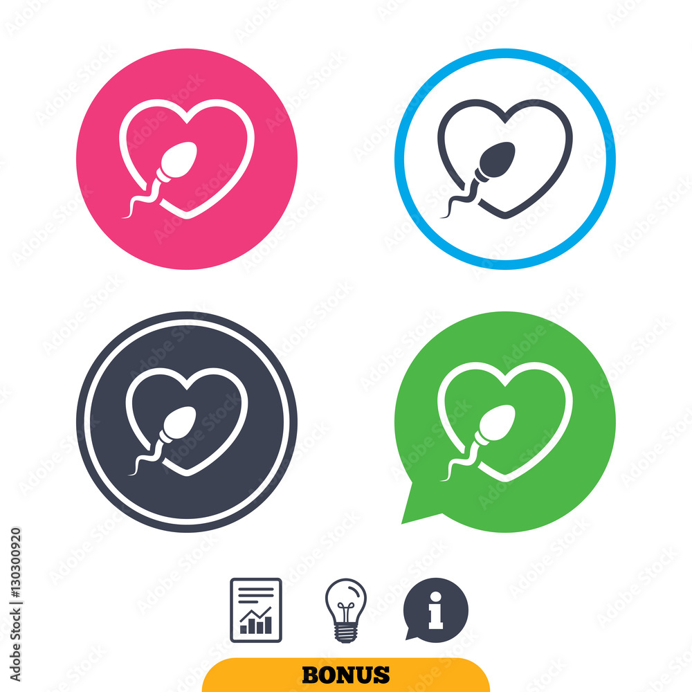 Sperm sign icon. Fertilization symbol.