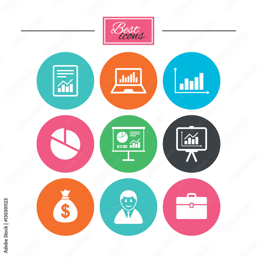 Statistics, accounting icons. Charts signs. Statistics, accounting icons. Charts signs.