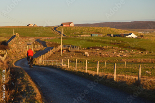 Cycle touring on Shetland Islands photo