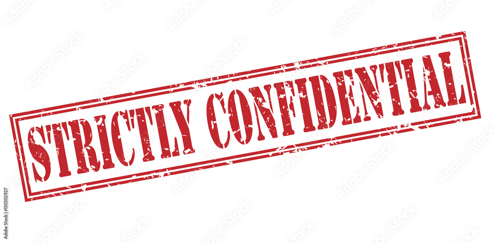 Fotografie strictly confidential red stamp on white background