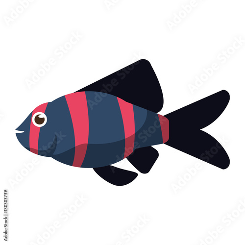 Fish animal cartoon icon. Sea life ecosystem fauna and ocean theme. Isolated design. Vector illustration