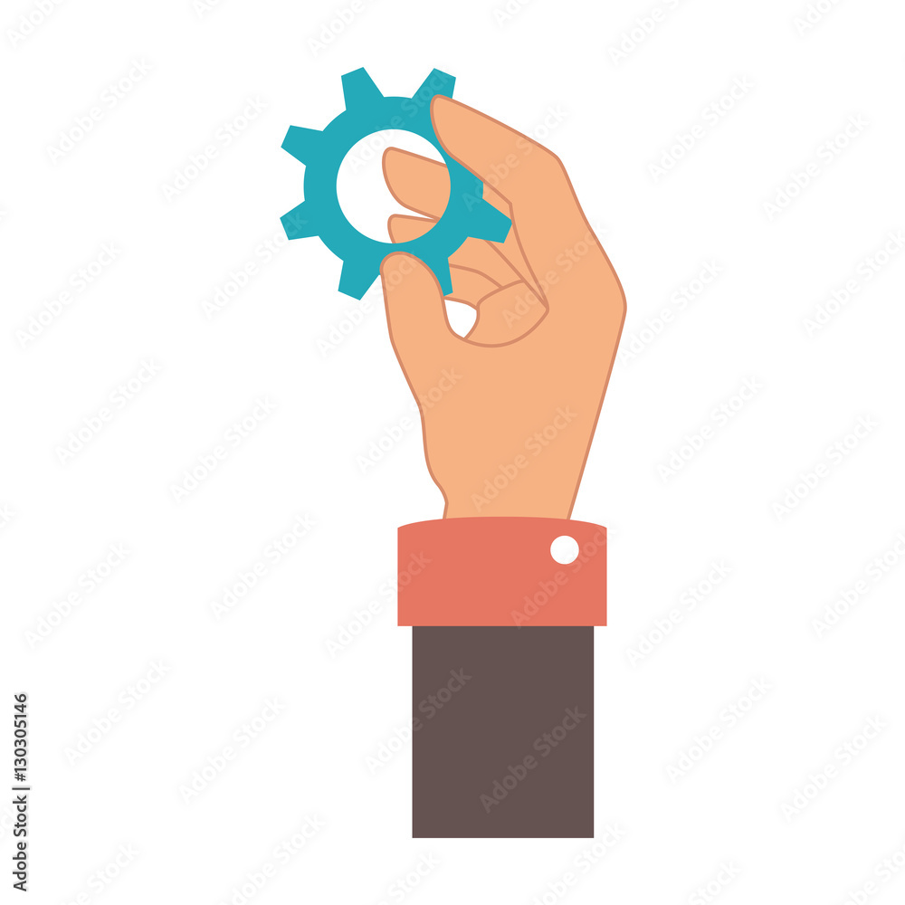hand human with gear setting isolated icon vector illustration design hand human with gear setting isolated icon vector illustration design