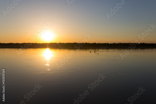 a beautiful sunset on the river © schankz