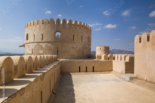 Inside the walls of the restored fort of Nakhal in the Western Hajar mountains of Oman