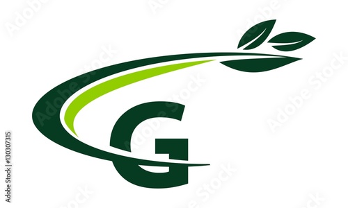 Swoosh Leaf Letter G