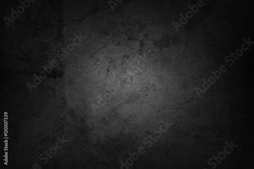 Empty black grey gray dark grunge textured concrete stone wall background