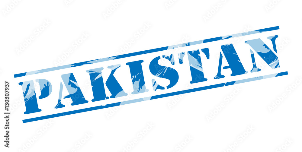 pakistan blue stamp on white background
