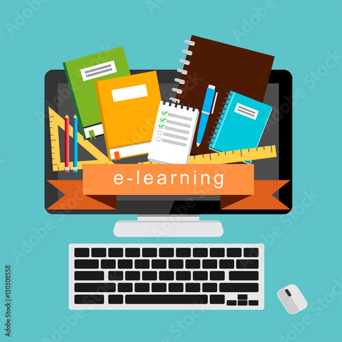 E-learning. e-book. online education.