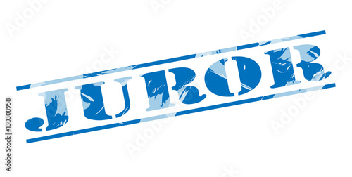 Fotografie juror blue stamp on white background