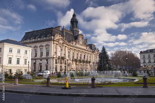 Hotel de Ville (town hall) and place Jean Jaures, Tours, Indre et Loire, France