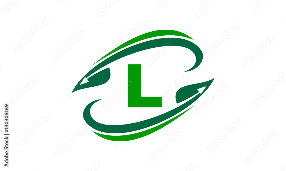 Swoosh Leaf Initial L