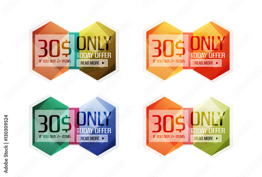 Fototapeta premium Vector abstract geometric sale labels