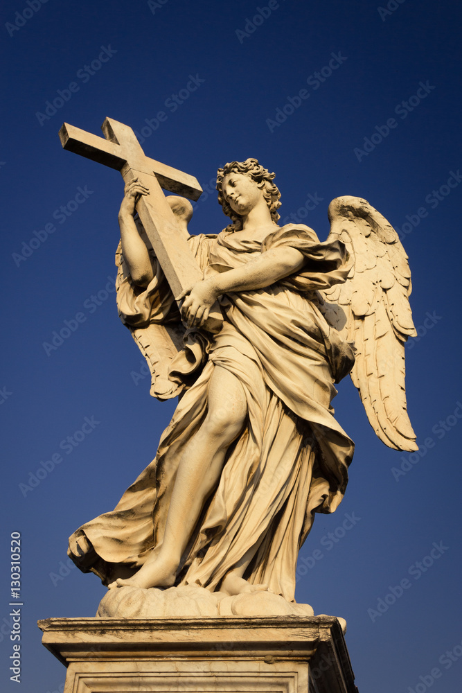 Naklejka premium Angel with the Cross