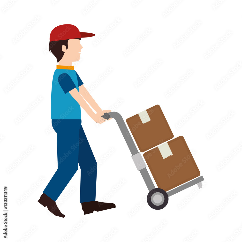 delivery service worker avatar vector illustration design