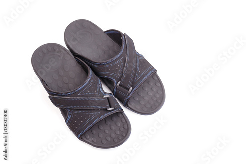 New black men's sandals isolated on white
