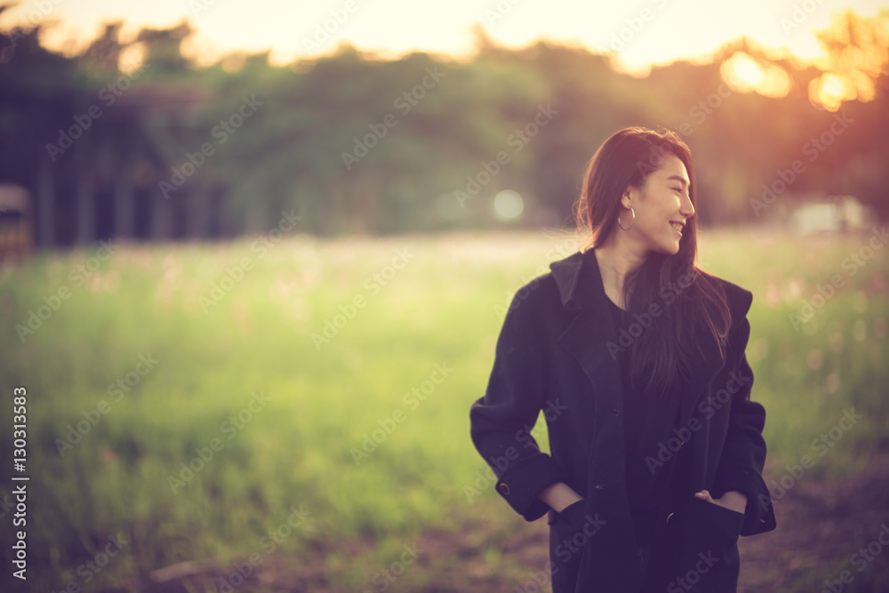 Beautiful Young Smiling Girl in her Winter Warm Clothing.Vintage Beautiful Young Smiling Girl in her Winter Warm Clothing.Vintage
