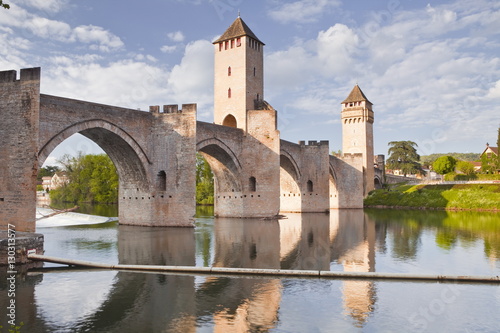 Pont Valentre in the city of Cahors, Lot, France 