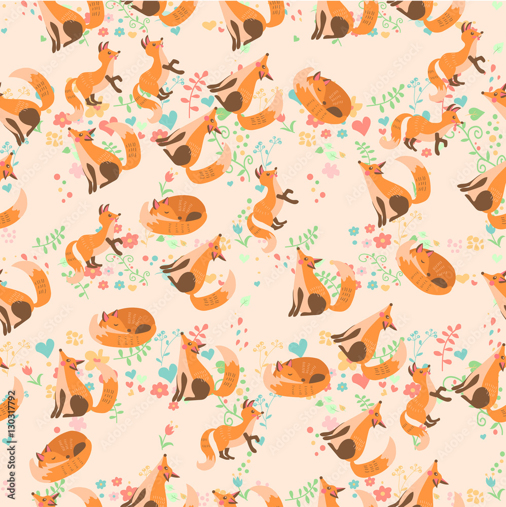 vector illustration of a cute fox vector illustration of a cute fox