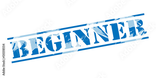 Obraz na plátně beginner blue stamp on white background