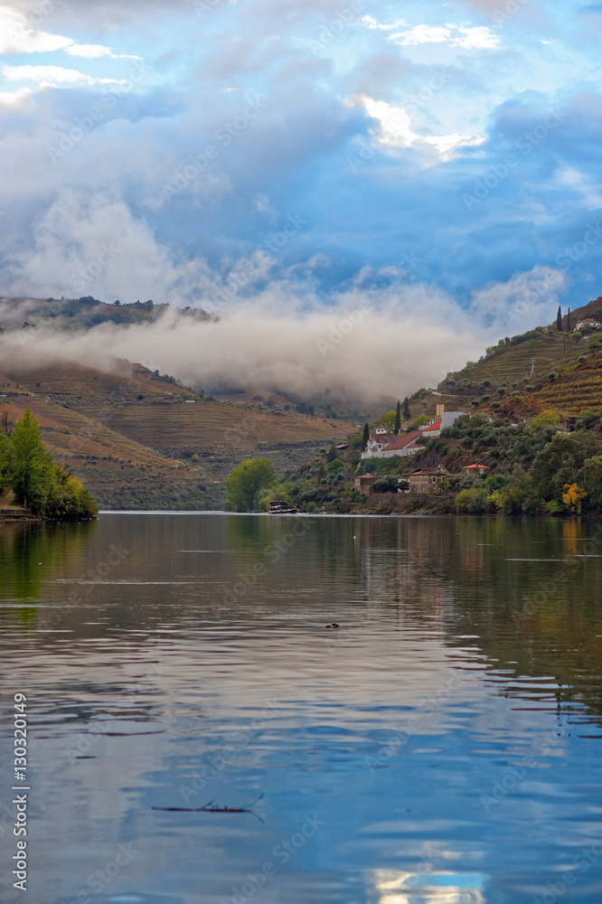 river landscapes with low clouds