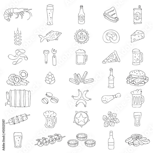 Set of vector beer icons.