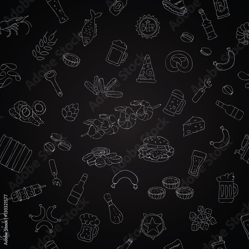 Vector seamless pattern of beer icons