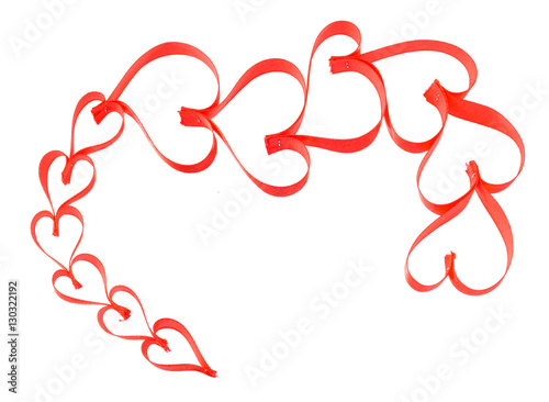Heart ribbon isolate on white