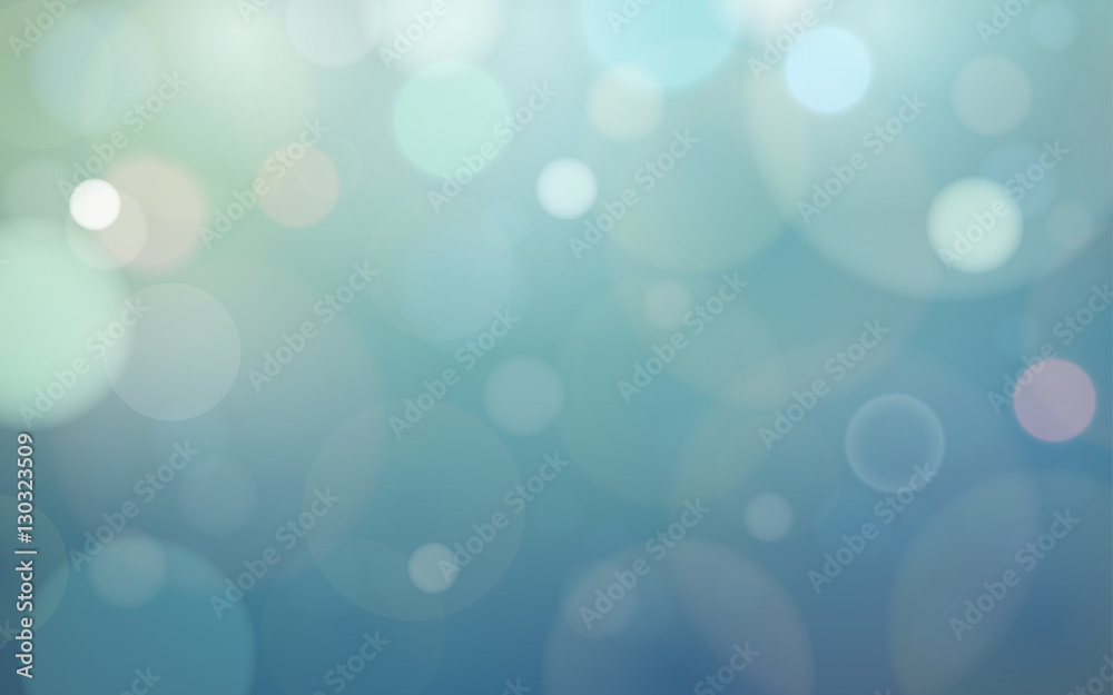 Abstract bokeh and lens flare pattern on blue color background (vector)