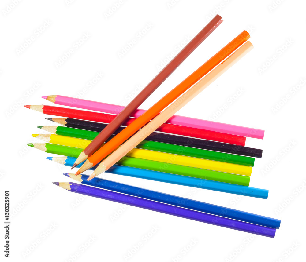 Color pencils isolate on white Color pencils isolate on white
