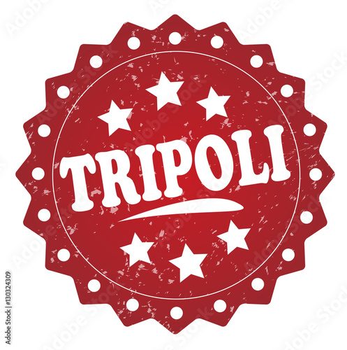 tripoli grunge stamp on white background photo